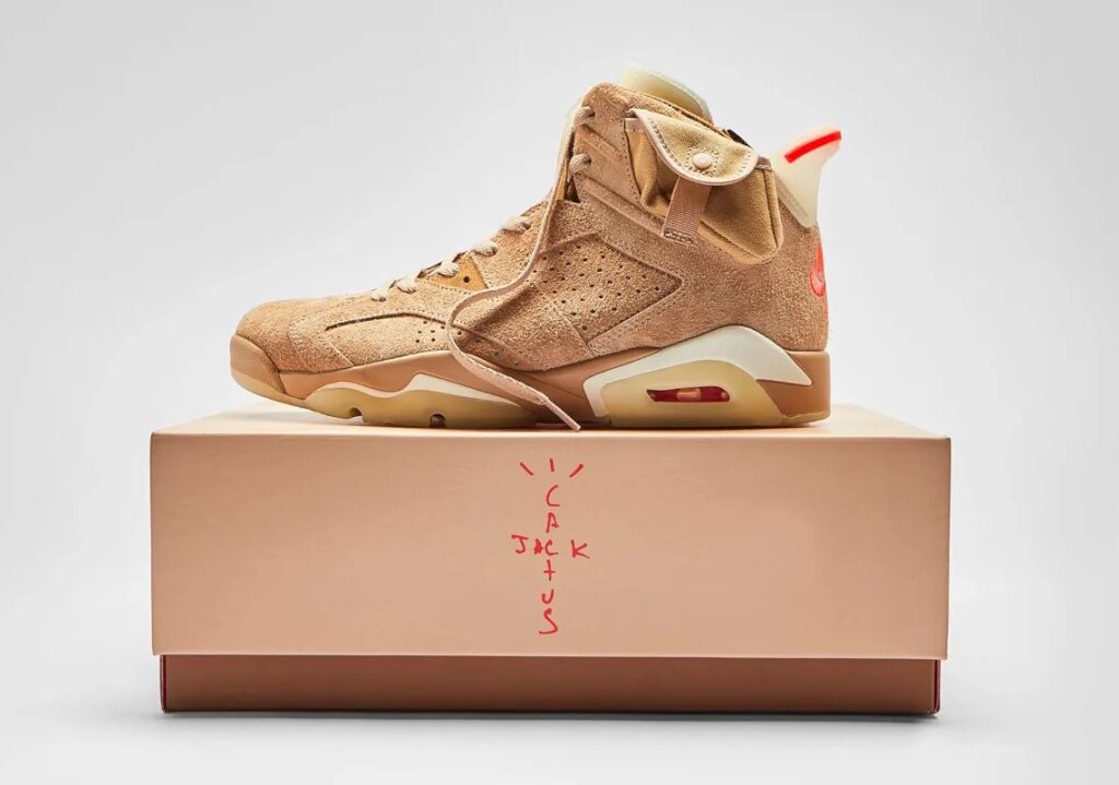 ایرجردن 6 رترو تراویس اسکات بریتانیایی خاکی / Air Jordan 6 Retro Travis Scott British Khaki