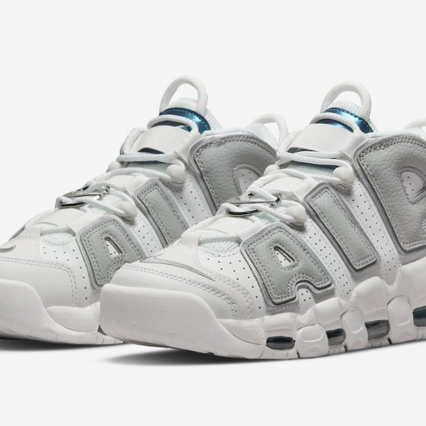 نایک ایر مور آپتمپو سفید خاکستری / Nike Air More Uptempo Metallic Teal