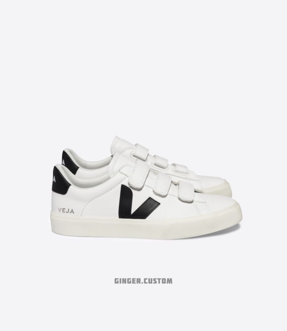 وجا چرم رسیف سفید مشکی / VEJA RECIFE LEATHER WHITE BLACK