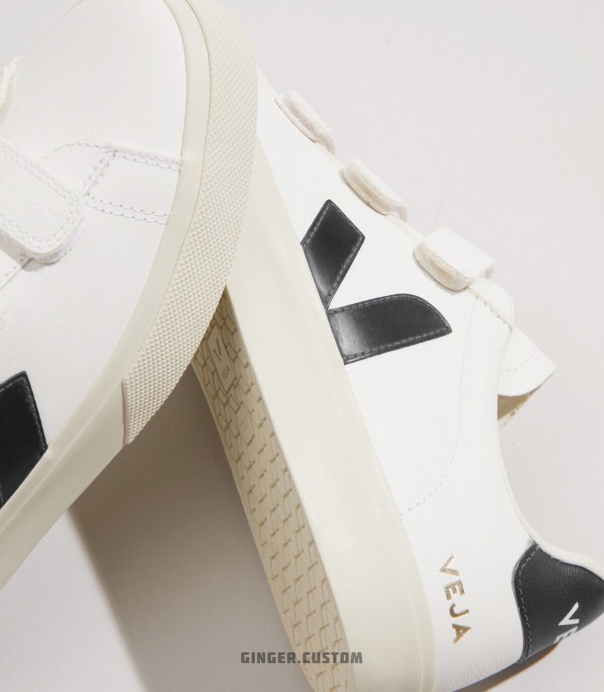 وجا چرم رسیف سفید مشکی / VEJA RECIFE LEATHER WHITE BLACK