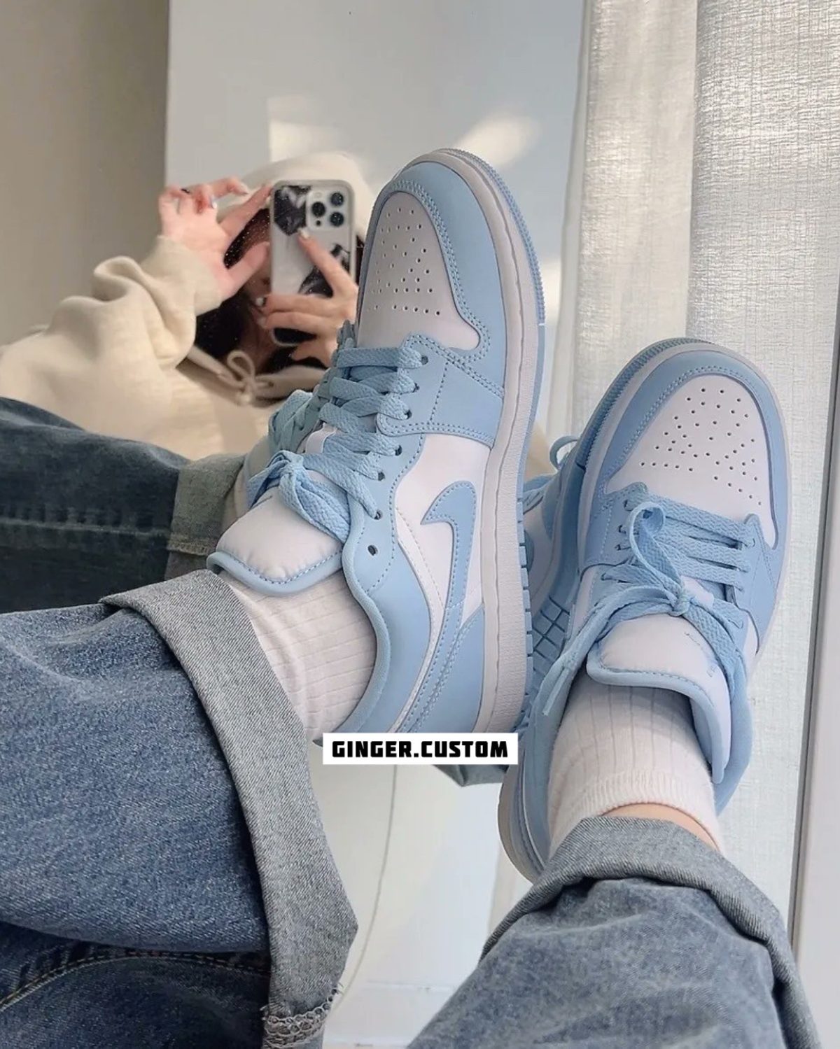 ایرجردن 1 لو آیس بلو / Air Jordan 1 low Ice Blue