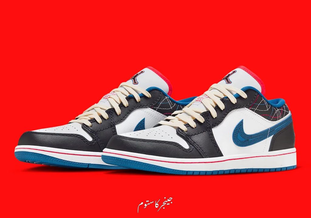  Air Jordan 1 Low INDUSTRIAL BLUE SASHIKO ایرجردن 1 لو اینداستریال بلو سِشیکو از فرهنگ و هنر ژاپنی الهام گرفته شده است.