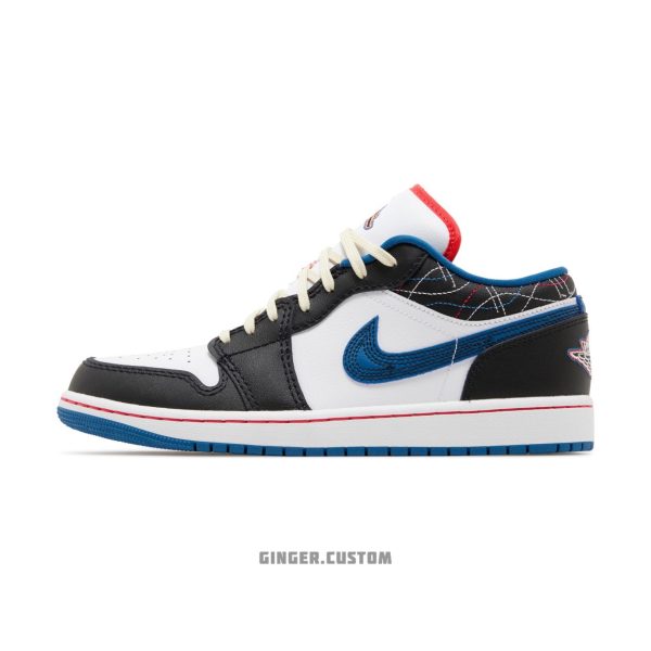 ایرجردن 1 لو اینداستریال بلو سِشیکو / Air Jordan 1 Low INDUSTRIAL BLUE SASHIKO