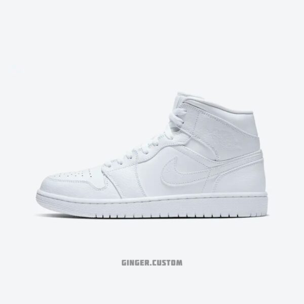 ایرجردن 1 ساقدار تریپل سفید Air Jordan 1 Mid Triple White