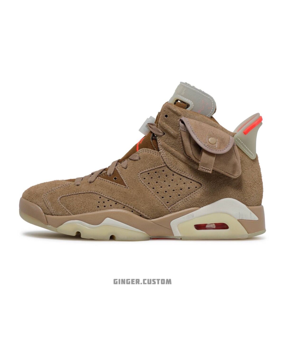 ایرجردن 6 رترو تراویس اسکات بریتانیایی خاکی / Air Jordan 6 Retro Travis Scott British Khaki