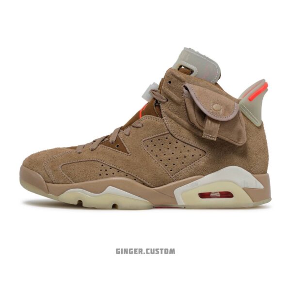 ایرجردن 6 رترو تراویس اسکات بریتانیایی خاکی / Air Jordan 6 Retro Travis Scott British Khaki