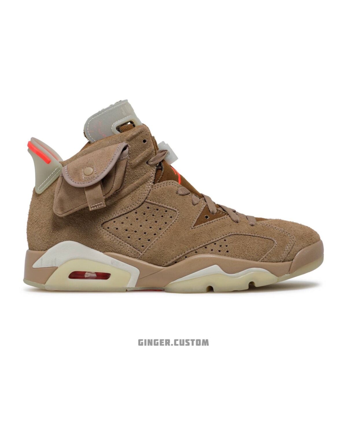 ایرجردن 6 رترو تراویس اسکات بریتانیایی خاکی / Air Jordan 6 Retro Travis Scott British Khaki