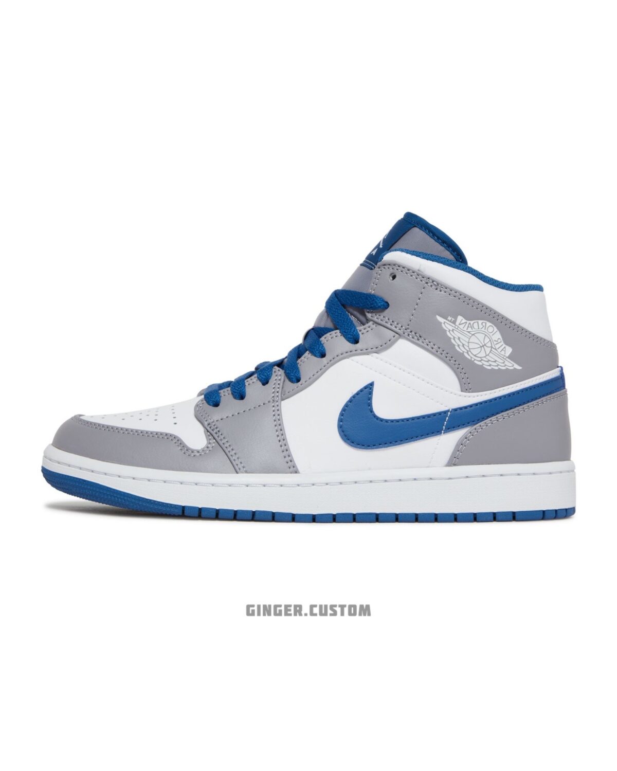 ایر جردن 1 مید کامنت ترو بلو / Air Jordan 1 Mid Cement True Blue