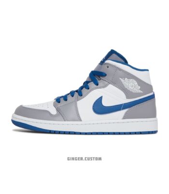 ایر جردن 1 مید کامنت ترو بلو / Air Jordan 1 Mid Cement True Blue