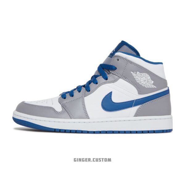 ایر جردن 1 مید کامنت ترو بلو / Air Jordan 1 Mid Cement True Blue