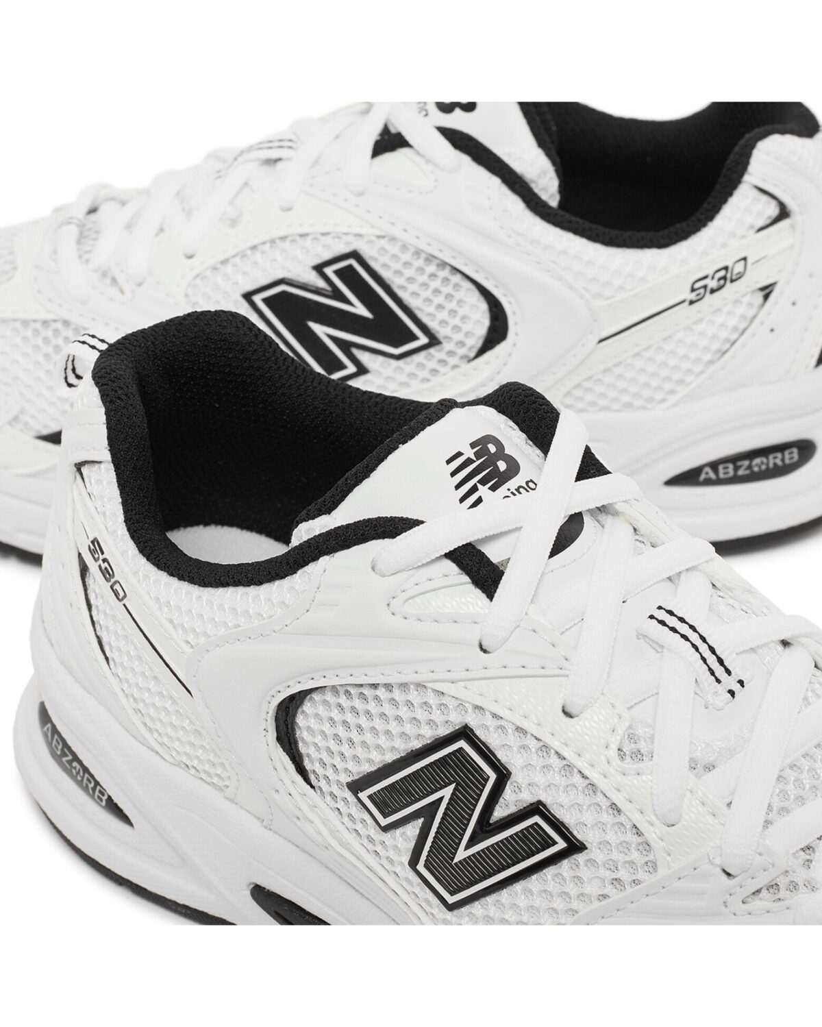 نیوبالانس 530 سفید با جزئیات مشکی New Balance 530 White Black Details