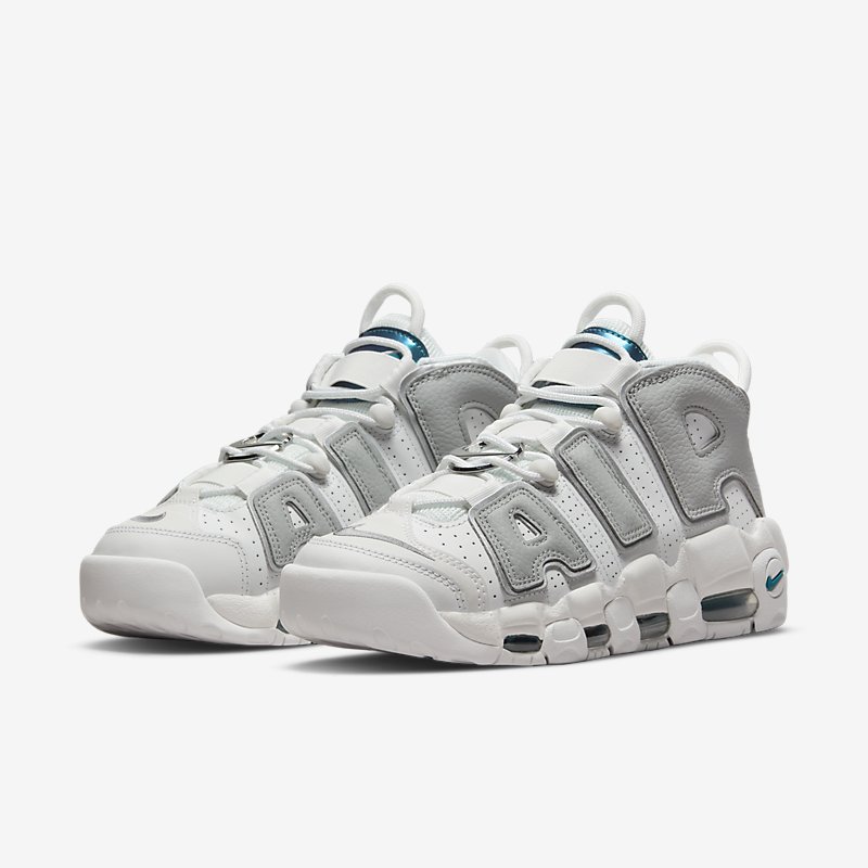 نایک ایر مور آپتمپو سفید خاکستری / Nike Air More Uptempo Metallic Teal