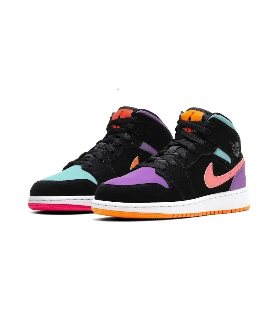 نایک ایرجردن 1 مید رنگارنگ Air Jordan 1 Mid Multi Color GS