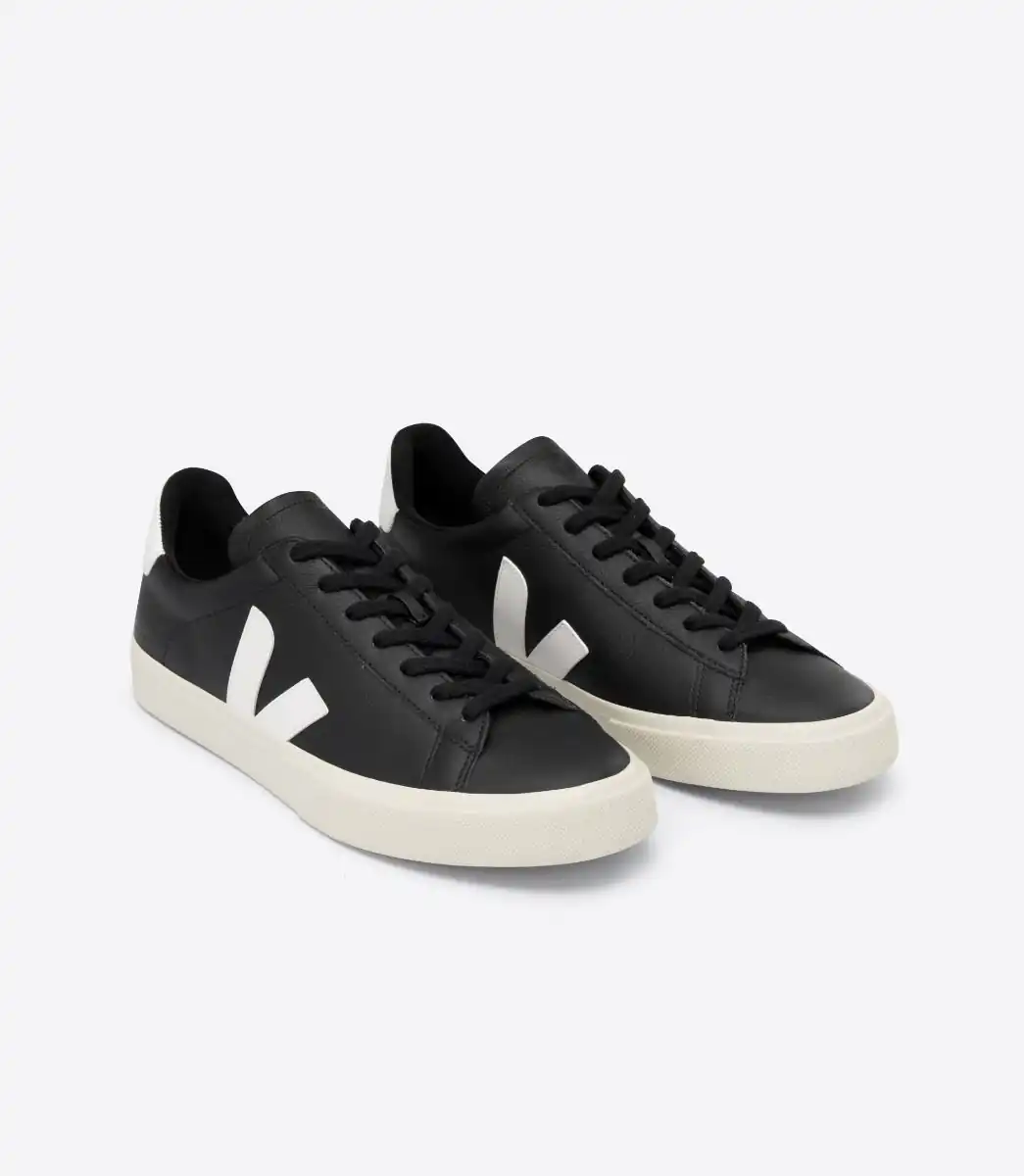 وجا کمپو مشکی سفید / VEJA CAMPO LEATHER BLACK WHITE