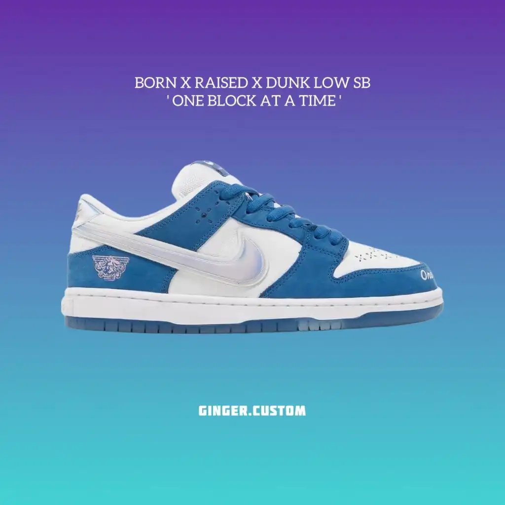 نایک اس بی دانک لو سفید آبی Nike SB Dunk Low ONE BLOCK AT A TIME